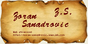 Zoran Sanadrović vizit kartica
